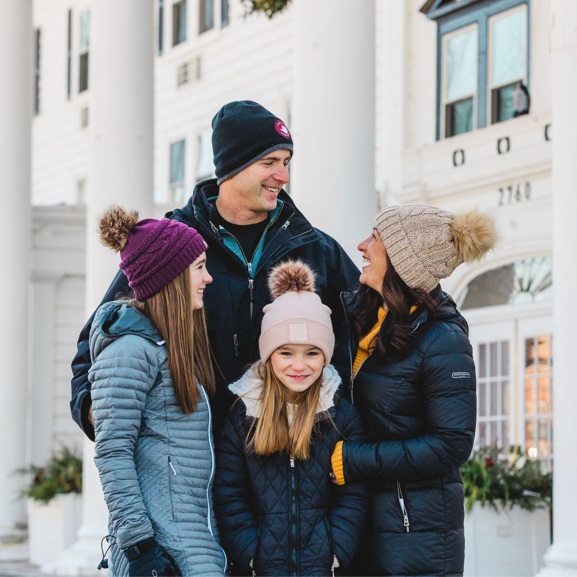 Family outside of Eastern Slope Inn