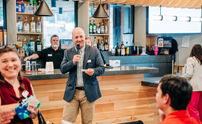 speaker at chamber event